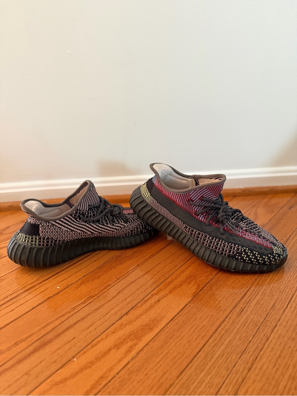 Yeezy Boost 350 V2 Black Gray Red Accent Sneakers